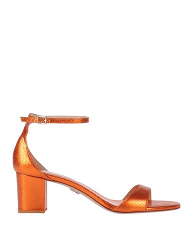 Sergio Levantesi Woman Sandals Orange Size 6 Leather