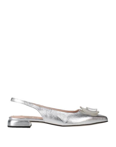 Marian Woman Ballet Flats Silver Size 12 Leather