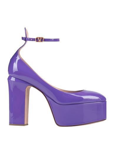 Shop Valentino Garavani Woman Pumps Purple Size 9 Leather