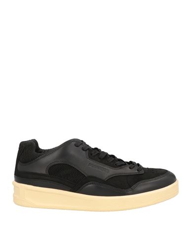 Jil Sander Man Sneakers Black Size 11 Bovine Leather, Leather In Blue