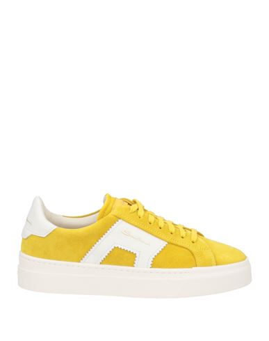 Santoni Woman Sneakers Yellow Size 10 Leather