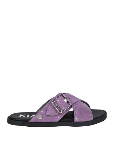 Kianid Woman Sandals Mauve Size 11 Leather In Purple