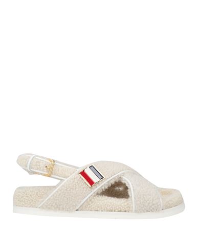 Shop Thom Browne Woman Sandals Off White Size 8 Leather