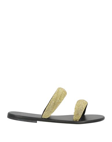 Bandoni Woman Sandals Gold Size 8 Textile Fibers In Gold