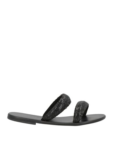 Bandoni Woman Sandals Black Size 6 Textile Fibers