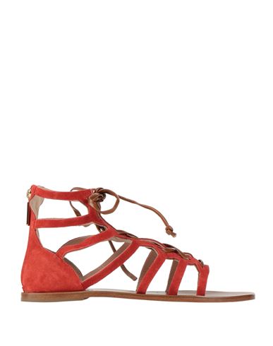Pollini Woman Sandals Red Size 11 Leather