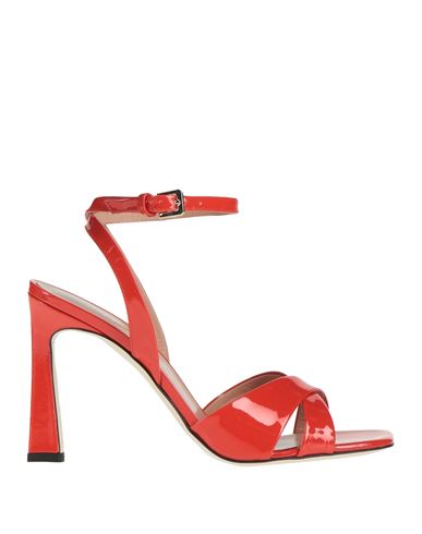 Shop Pollini Woman Sandals Tomato Red Size 8 Leather