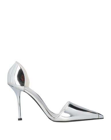 Alexander Mcqueen Woman Pumps Silver Size 8 Leather