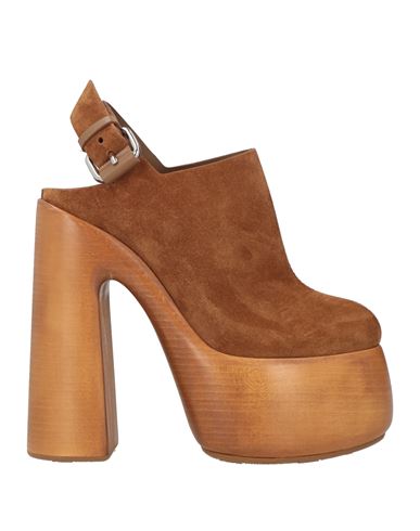Shop Casadei Woman Mules & Clogs Brown Size 8 Leather