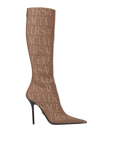 Versace Woman Boot Sand Size 8 Textile Fibers In Beige