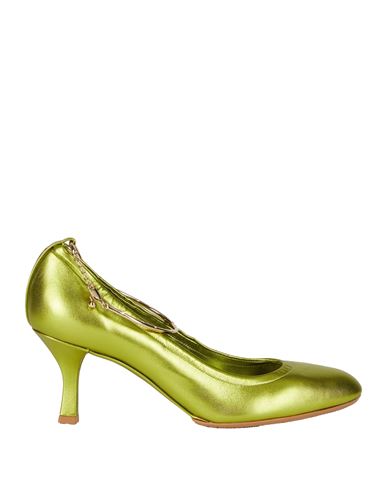 Casadei Woman Pumps Acid Green Size 11 Leather