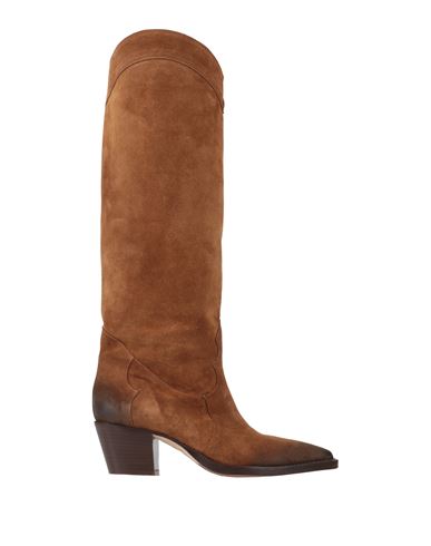 Dondup Woman Boot Camel Size 11 Leather In Beige