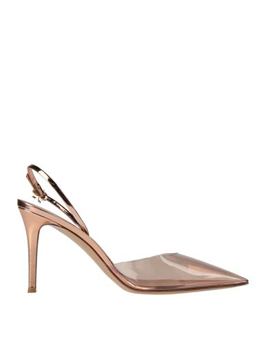 Gianvito Rossi Woman Pumps Rose Gold Size 11 Pvc - Polyvinyl Chloride, Calfskin