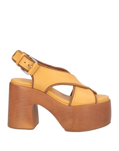Casadei Woman Mules & Clogs Camel Size 11 Leather In Yellow