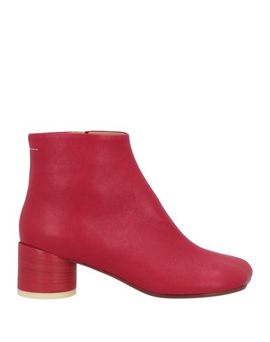 Mm6 Maison Margiela Woman Ankle Boots Red Size 10 Leather