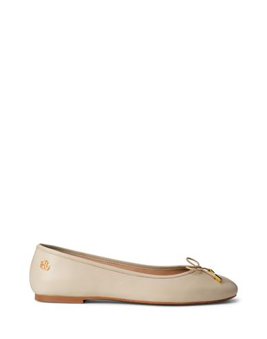 Ralph Lauren Jayna Cream Leather Ballet Flats Women In Beige