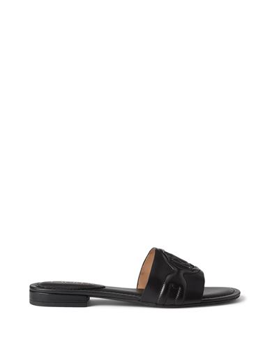 Lauren Ralph Lauren Alegra Iii Leather Slide Sandal Woman Sandals Black Size 8.5 Leather