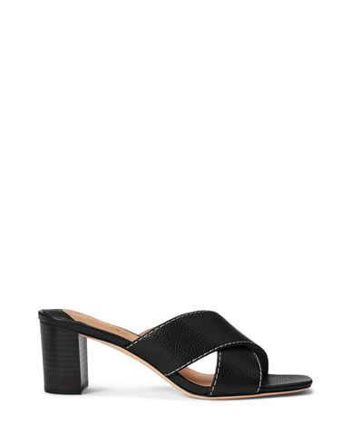 Lauren Ralph Lauren Freddi Tumbled Leather Sandal Woman Sandals Black Size 9.5 Leather