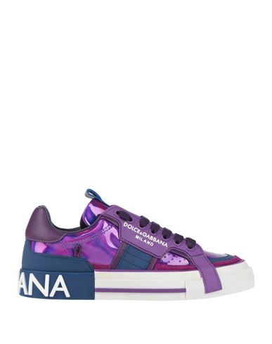 Dolce & Gabbana Woman Sneakers Purple Size 5.5 Leather