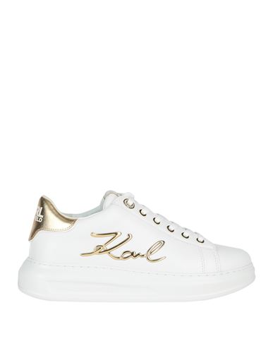 Karl Lagerfeld Woman Sneakers White Size 10 Cow Leather