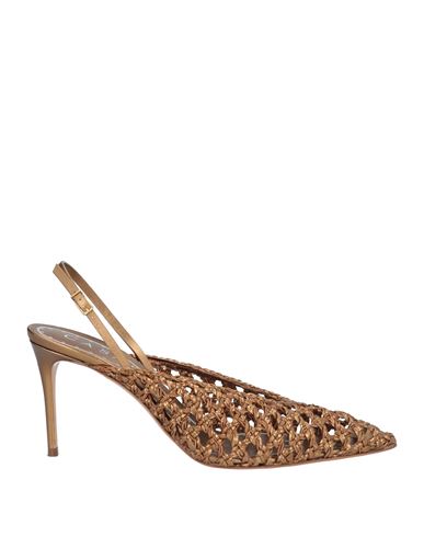 Casadei Woman Pumps Bronze Size 9 Leather In Yellow