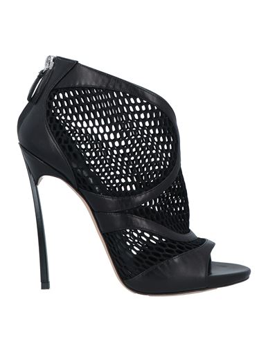 Casadei Woman Ankle Boots Black Size 5 Textile Fibers, Leather