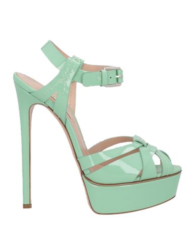 Casadei Woman Sandals Light Green Size 11 Leather