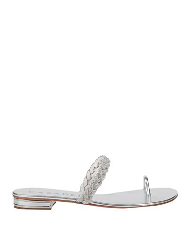 Casadei Woman Thong Sandal Silver Size 8 Leather