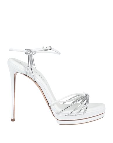 Casadei Woman Sandals White Size 11 Leather