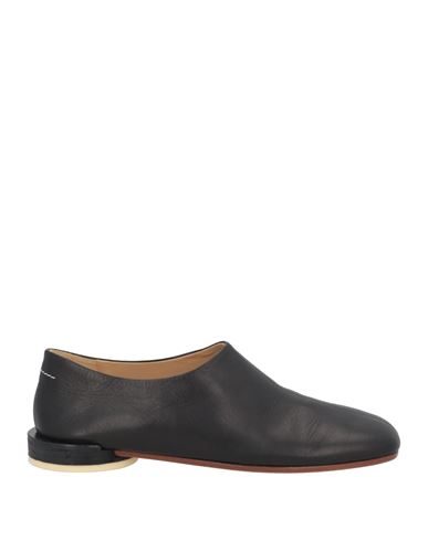 Mm6 Maison Margiela Woman Loafers Black Size 9 Leather