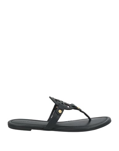 Tory Burch Woman Thong Sandal Black Size 8 Leather In Black