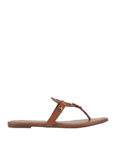 Tory Burch Woman Thong Sandal Tan Size 6 Leather In Brown