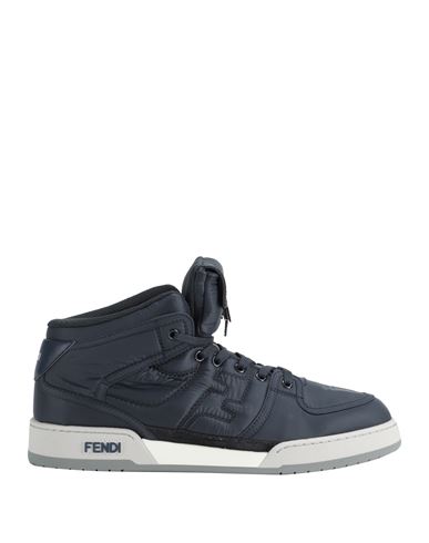 Shop Fendi Man Sneakers Navy Blue Size 8 Textile Fibers, Leather