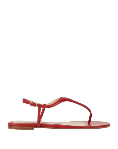 Gianvito Rossi Woman Thong Sandal Red Size 11 Leather