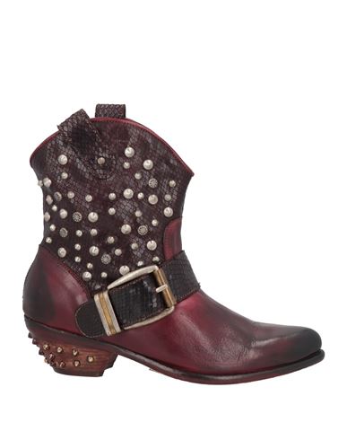 Shop Jp/david Woman Ankle Boots Burgundy Size 8 Leather In Red