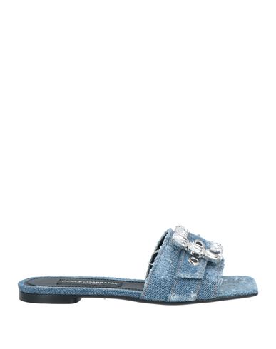 Dolce & Gabbana Woman Sandals Blue Size 8 Cotton