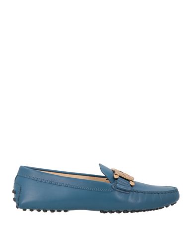 Tod's Woman Loafers Navy Size 5 Leather In Blue