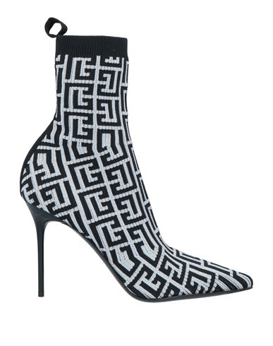 Shop Balmain Woman Ankle Boots Black Size 10 Polyester, Polyethylene, Elastane, Viscose
