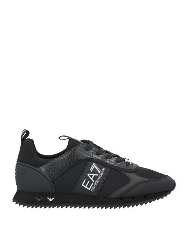 Ea7 Man Sneakers Black Size 8 Polyester, Thermoplastic Polyurethane