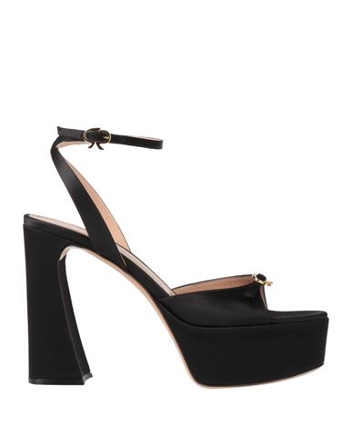 Shop Gianvito Rossi Woman Sandals Black Size 6 Textile Fibers