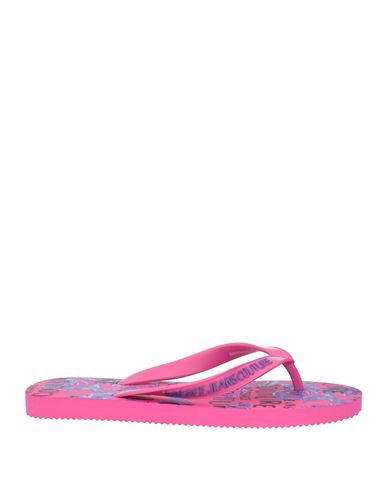 Versace Jeans Couture Woman Thong Sandal Fuchsia Size 8 Pvc - Polyvinyl Chloride In Pink