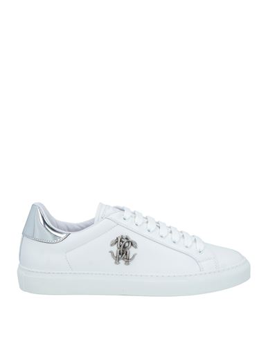 Shop Roberto Cavalli Man Sneakers White Size 9 Leather