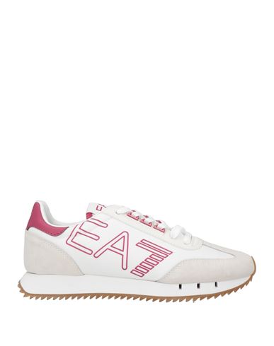 Ea7 Woman Sneakers White Size 4.5 Polyamide, Cow Leather, Polyester, Polyurethane Coated