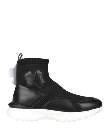 Ixos Man Sneakers Black Size 12 Leather, Textile Fibers