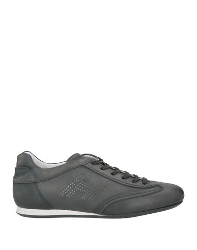 Shop Hogan Man Sneakers Lead Size 9 Leather In Grey