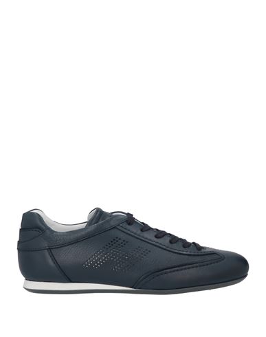 Hogan Man Sneakers Navy Blue Size 9 Leather In Navy Blue