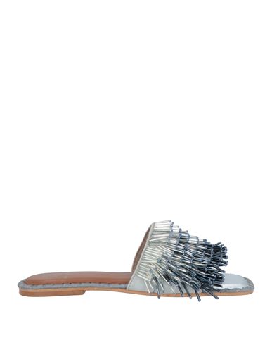 De Siena Woman Sandals Silver Size 8 Textile Fibers