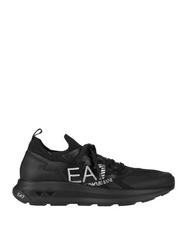Shop Ea7 Man Sneakers Black Size 8 Polyester, Thermoplastic Polyurethane