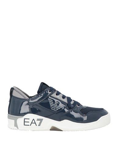 Ea7 Man Sneakers Navy Blue Size 12 Textile Fibers
