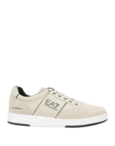 Ea7 Man Sneakers Grey Size 7.5 Cotton, Polyester, Polyurethane Coated, Cow Leather, Polyamide